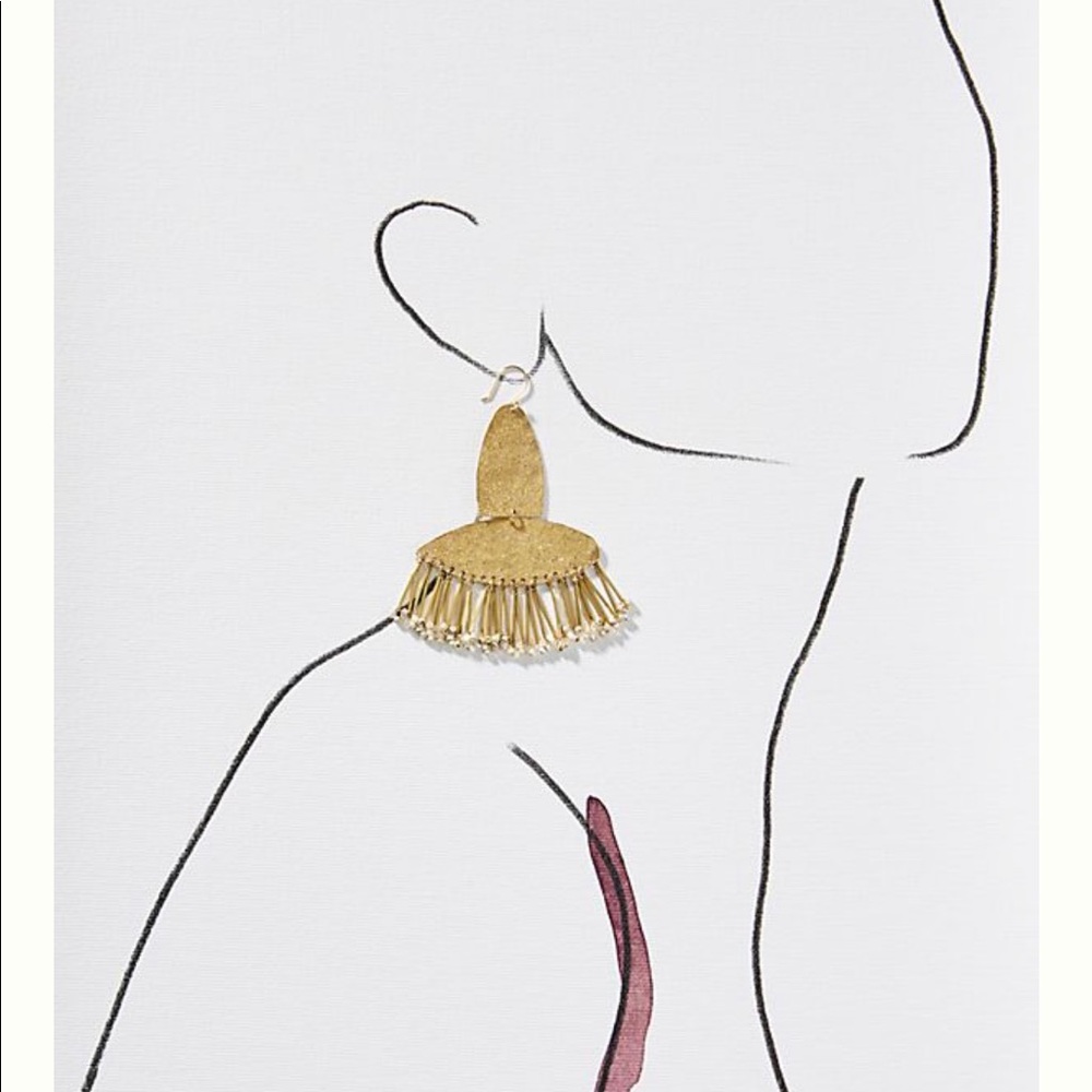 Anthropologie Asher Fringed drop earring - Picture 5 of 10